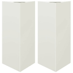 Fioriere 2 pz Bianche Triangolari 40x34,5x70 cm in Acciaio