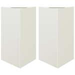 Fioriere 2 pz Bianche Triangolari 50x43x75 cm in Acciaio