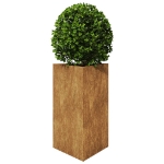 Fioriera da Giardino Triangolare 50x43x75 cm in Acciaio Corten