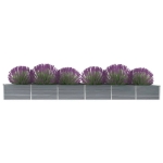Letto Rialzato da Giardino Acciaio Zincato 480x80x45 cm Grigio