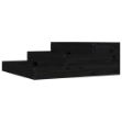 Fioriera Nera 78x78x27 cm in Legno Massello di Pino