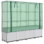 Letto Rialzato con Copertura Serra Effetto Rattan 160x40x153 cm