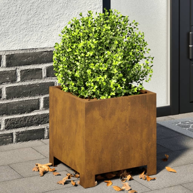 Fioriera da Giardino 30x30x30 cm in Acciaio Corten