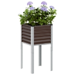 Fioriera da Giardino Marrone 45x45x88 cm in Acciaio