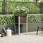 Fioriera da Giardino Marrone 45x45x88 cm in Acciaio