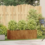 Fioriera Arrugginita 120x40x40 cm in Acciaio Corten