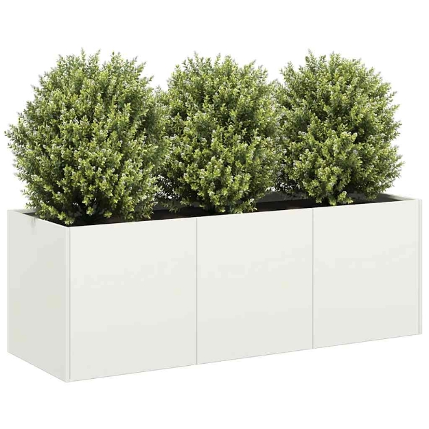 Fioriera Bianca 120x40x40 cm in Acciaio Laminato a Freddo