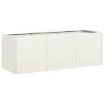 Fioriera Bianca 120x40x40 cm in Acciaio Laminato a Freddo
