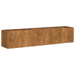 Fioriera Arrugginita 200x40x40 cm in Acciaio Corten