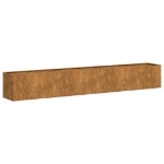 Fioriera Arrugginita 280x40x40 cm in Acciaio Corten