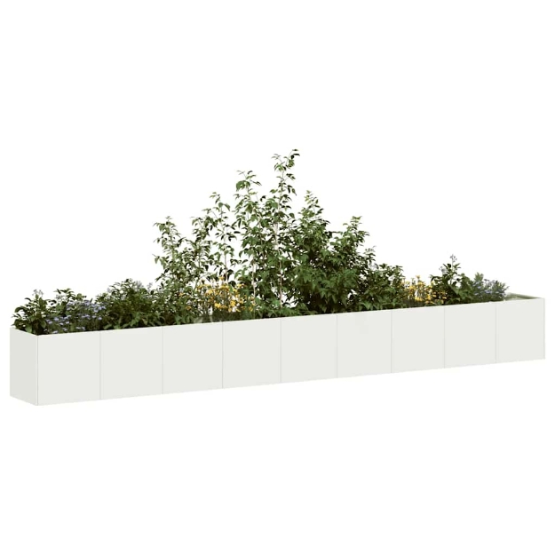 Fioriera Bianca 360x40x40 cm in Acciaio Laminato a Freddo