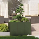Fioriera Verde Oliva 120x80x80 cm in Acciaio