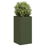 Fioriera Verde Oliva 40x40x80 cm in Acciaio Laminato a Freddo