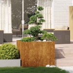 Fioriera Arrugginita 100x100x80 cm in Acciaio Corten