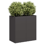 Fioriera Nera 80x40x80 cm in Acciaio Laminato a Freddo
