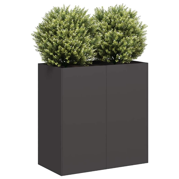 Fioriera Nera 80x40x80 cm in Acciaio Laminato a Freddo
