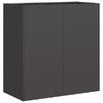 Fioriera Nera 80x40x80 cm in Acciaio Laminato a Freddo