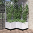 Fioriera da Giardino con Graticcio Bianco 80x80x136 cm PP