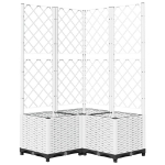 Fioriera da Giardino con Graticcio Bianco 80x80x136 cm PP
