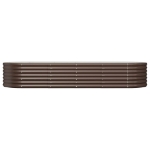 Letto Giardino Acciaio Verniciato a Polvere 224x80x36cm Marrone