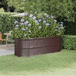 Letto Giardino Acciaio Verniciato a Polvere 224x80x68cm Marrone