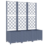 Fioriera da Giardino con Graticcio Grigio Blu 120x40x136 cm PP
