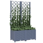 Fioriera da Giardino con Graticcio Grigio Blu 80x40x136 cm PP
