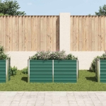 Letto Rialzato Giardino in Acciaio Zincato 160x40x77 cm Verde