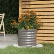 Vaso da Giardino Acciaio Verniciato a Polvere 40x40x36cm Grigio
