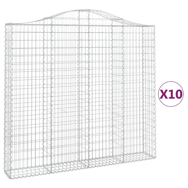 Cesti Gabbioni ad Arco 10 pz 200x30x180/200 cm Ferro Zincato