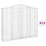 Cesti Gabbioni ad Arco 12 pz 200x30x160/180 cm Ferro Zincato