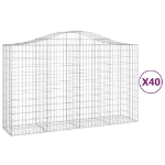 Cesti Gabbioni ad Arco 40 pz 200x50x120/140 cm Ferro Zincato
