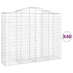 Cesti Gabbioni ad Arco 40 pz 200x50x160/180 cm Ferro Zincato