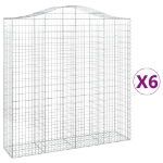 Cesti Gabbioni ad Arco 6 pz 200x50x200/220 cm Ferro Zincato