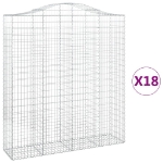 Cesti Gabbioni ad Arco 18 pz 200x50x220/240 cm Ferro Zincato