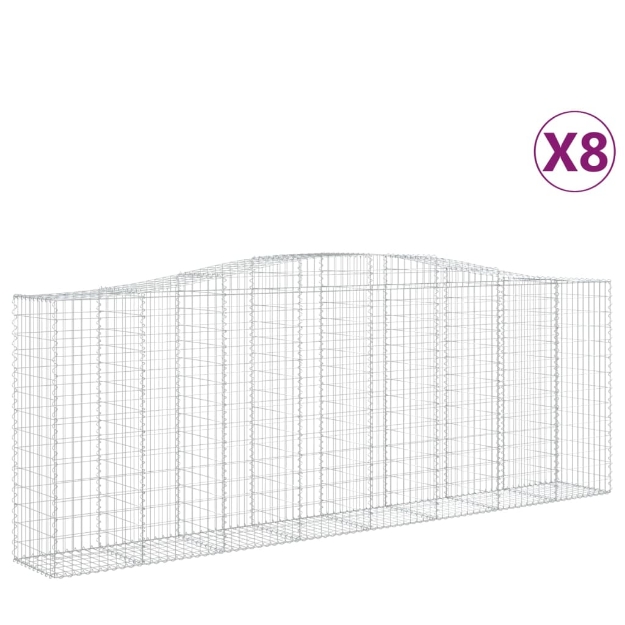 Cesti Gabbioni ad Arco 8 pz 400x50x140/160 cm Ferro Zincato