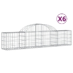 Cesti Gabbioni ad Arco 6 pz 200x30x40/60 cm Ferro Zincato