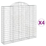 Cesti Gabbioni ad Arco 4 pz 200x30x180/200 cm Ferro Zincato