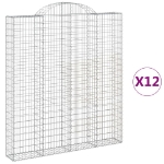 Cesti Gabbioni ad Arco 12 pz 200x30x220/240 cm Ferro Zincato