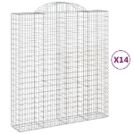 Cesti Gabbioni ad Arco 14 pz 200x50x220/240 cm Ferro Zincato