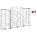 Cesti Gabbioni ad Arco 9 pz 300x30x160/180 cm Ferro Zincato