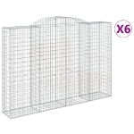Cesti Gabbioni ad Arco 6 pz 300x50x200/220 cm Ferro Zincato