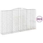 Cesti Gabbioni ad Arco 15 pz 400x50x220/240 cm Ferro Zincato