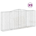 Cesti Gabbioni ad Arco 9 pz 400x50x180/200 cm Ferro Zincato