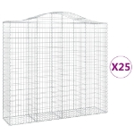 Cesti Gabbioni ad Arco 25 pz 200x50x180/200 cm Ferro Zincato