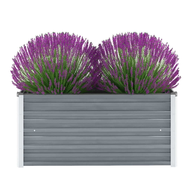 Letto Rialzato Giardino in Acciaio Zincato 100x40x45 cm Grigio