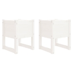 Fioriere 2 pz Bianche 40x40x52,5 cm in Legno Massello di Pino