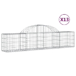 Cesti Gabbioni ad Arco 13 pz 200x30x40/60 cm Ferro Zincato