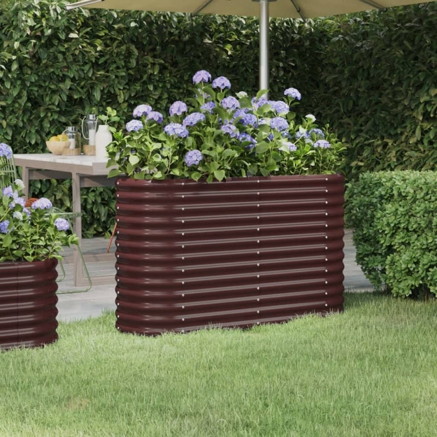 Letto Giardino Acciaio Verniciato a Polvere 114x40x68cm Marrone