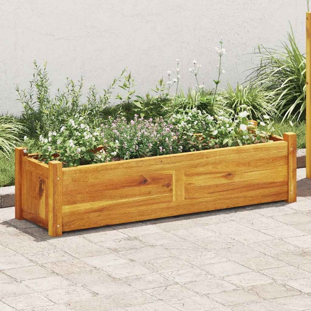 Letto Rialzato da Giardino in Legno di Acacia 100x30x25 cm